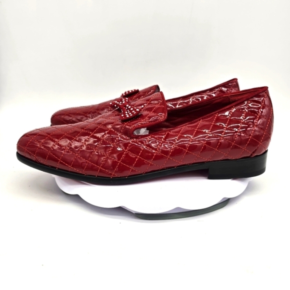Emilio Franco Shoe Men\'s 12 / 46 Red Exotic Slip On Bowtie Loafers main image 4